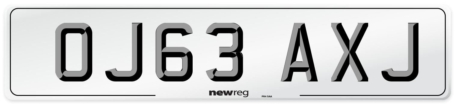 OJ63 AXJ Number Plate from New Reg